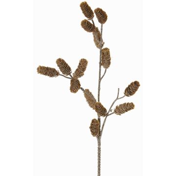Branche de sapin décorative LONGIH avec pommes de pin, brun-blanc, 75cm Branche de sapin décorative LONGIH avec pommes de pin, brun-blanc, 75cm