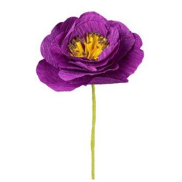 Fleur décorative Renoncule PINERY en papier, violet, 35cm