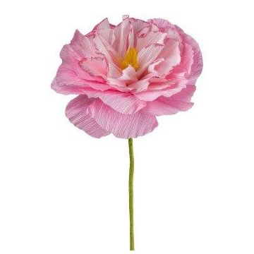 Fleur décorative Œillet PURKIF en papier, rose, 45cm