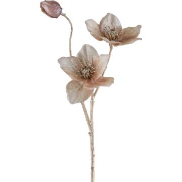 Branche artificielle Rose de Noël GRIMFAL, beige, 55cm