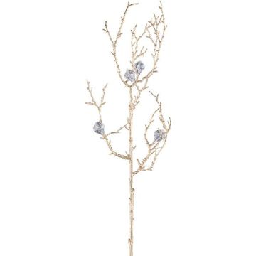Branche de noisetier décorative VIGROX avec des diamants, or, 60cm