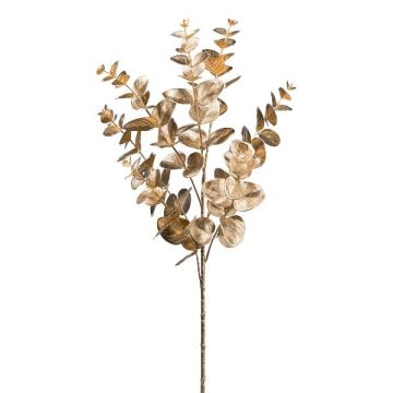 Branche artificielle Eucalyptus SLOFER, or métallique, 65cm