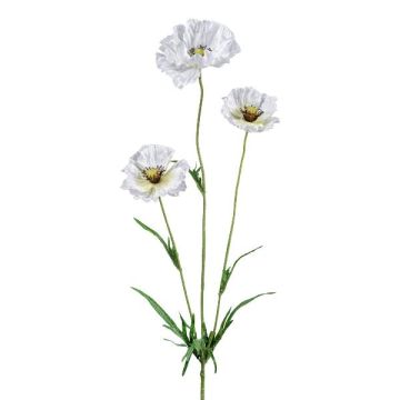 Branche artificielle Coquelicot IGNIS, blanc, 70cm