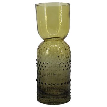 Vase décoratif en verre DESCON avec motif à pois, cognac-brun-transparent, 28,3cm, Ø10,5cm Vase décoratif en verre DESCON avec motif à pois, cognac-brun-transparent, 28,3cm, Ø10,5cm