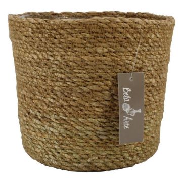 Corbeille à fleurs AMPARO, zostère, beige, 16,5cm, Ø19cm