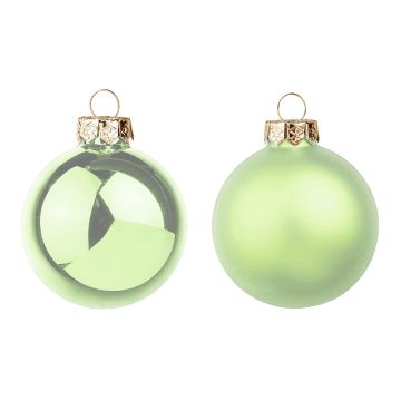 Boules de Noël CLARIBELLE, finition mate-brillante, 36 pièces, vert clair, Ø 4 cm