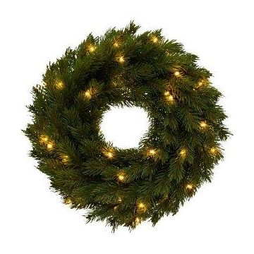 Couronne artificielle de sapin JOTRA, LEDs, pile, crossdoor, vert, Ø40cm Couronne artificielle de sapin JOTRA, LEDs, pile, crossdoor, vert, Ø40cm