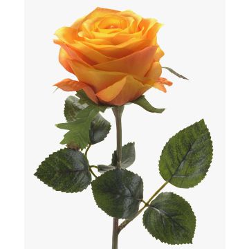 Rose en soie SIMONY, jaune-orange, 45cm, Ø8cm