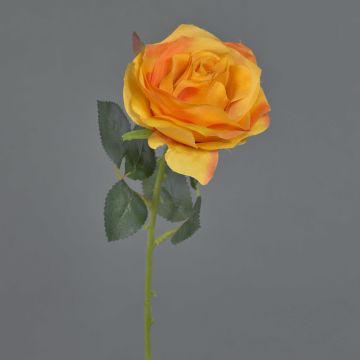Rose en soie SIMONY, jaune-orange, 45cm, &Oslash;8cm