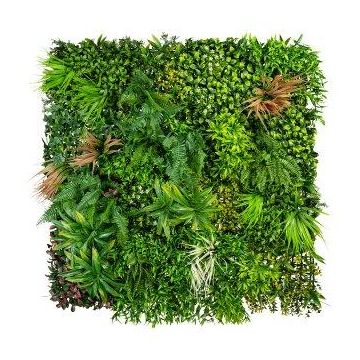 Tapis de plantes artificielles / haie LEILAI, fleurs, crossdoor, vert-blanc-rouge, 100x100cm Tapis de plantes artificielles / haie LEILAI, fleurs, crossdoor, vert-blanc-rouge, 100x100cm