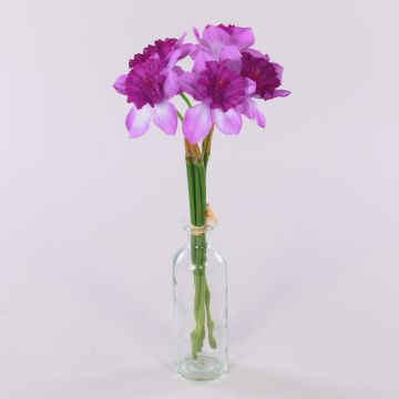 Bouquet de jonquilles artificielles LELA, rose-fuchsia, 35 cm, Ø 20 cm