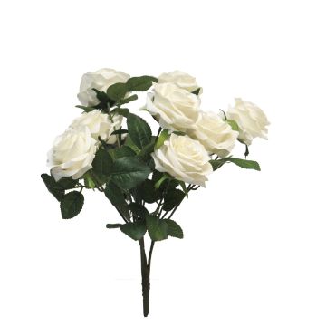 Fleur décorative rosier KAILIN sur piquet, crème, 40cm