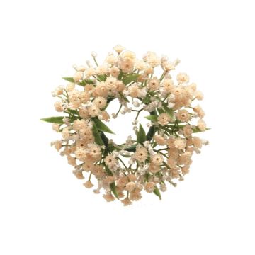 Couronne de bougie décorative LEFEI, gypsophile, rose, Ø7cm Couronne de bougie décorative LEFEI, gypsophile, rose, Ø7cm