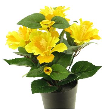 Fleur artificielle Hibiscus GUOXIAO, jaune, 25cm