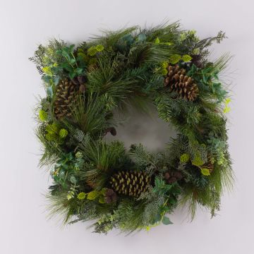 Couronne de sapin artificielle VIGGO, pommes de pin, boswellia, vert, Ø60cm