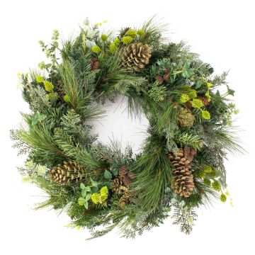 Couronne de sapin artificielle VIGGO, pommes de pin, boswellia, vert, Ø60cm