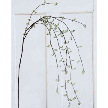 Branche de rosier en plastique VALEA, paillettes, vert, 115cm