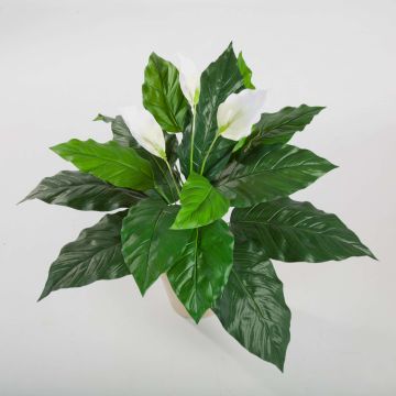 Spathiphyllum en plastique ROMY, avec fleurs, sur piquet, blanc, 70cm