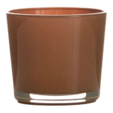 Pot en verre ALENA, brun toffee, 19cm, Ø19cm