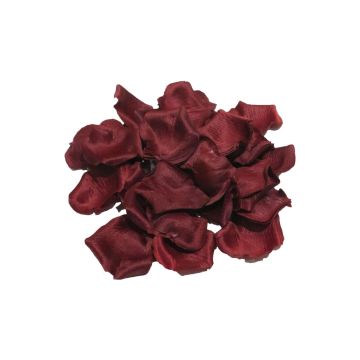 Pétales de rose en satin JINHUI, rouge bourgogne, 60 pièces Pétales de rose en satin JINHUI, rouge bourgogne, 60 pièces