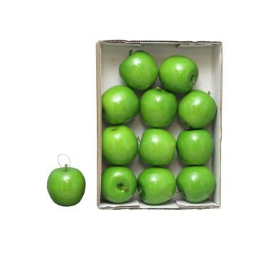 Pommes artificielles WENHENG, 12 pièces, vert clair brillant, Ø8cm