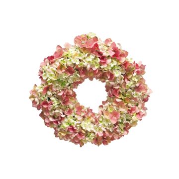 Couronne d'hortensias artificielle MUSHANA, rose-crème, Ø40cm Couronne d'hortensias artificielle MUSHANA, rose-crème, Ø40cm