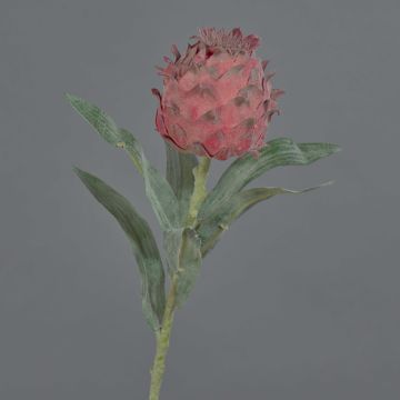 Fleur décorative d'artichaut LANQIN, rouge bourgogne, 60cm