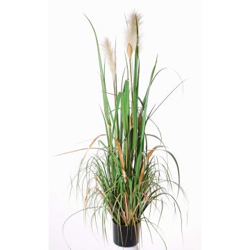 Faux Roseau EYOTA avec panicules, vert-brun, 120cm Faux Roseau EYOTA avec panicules, vert-brun, 120cm