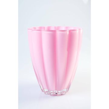 Vase à fleurs en verre BEA, rose, 17 cm, Ø 14 cm Vase à fleurs en verre BEA, rose, 17 cm, Ø 14 cm