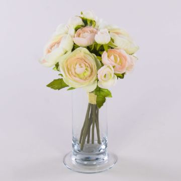 Bouquet de renoncules en tissu TONIE, blanc-rose, 20cm, Ø20cm Bouquet de renoncules en tissu TONIE, blanc-rose, 20cm, Ø20cm