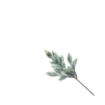 Branche déco Épicéa NAGORI avec pommes de pin, givré, 35cm Branche déco Épicéa NAGORI avec pommes de pin, givré, 35cm