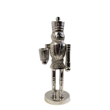Casse-noisette Figurine déco RUNAR, argenté, 11,5x11x30cm