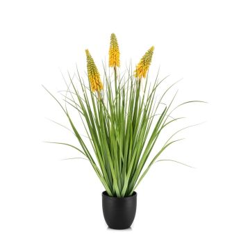 Kniphofia artificiel FLORENS en pot décoratif, vert-jaune, 90cm Kniphofia artificiel FLORENS en pot décoratif, vert-jaune, 90cm