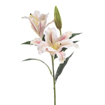 Branche artificielle Lis tigré ALORA, jaune-rose vif-blanc, 80cm, Ø13-20cm