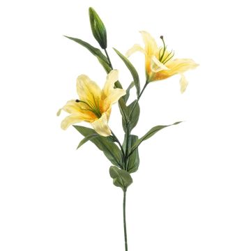 Branche déco Lis tigré RAISA, jaune, 85cm, Ø17-18cm