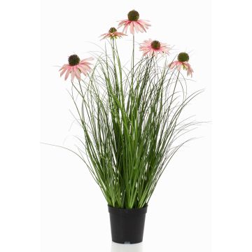 Herbe artificielle « chapeau de soleil » SHALLA avec fleurs, rose, 60 cm Herbe artificielle « chapeau de soleil » SHALLA avec fleurs, rose, 60 cm