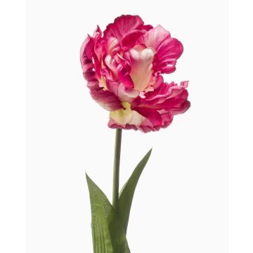 Tulipe perroquet artificielle LIOMARA, rose-fuchsia, 65 cm