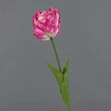 Tulipe perroquet artificielle LIOMARA, rose-fuchsia, 65 cm