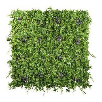 Tapis de plantes artificielles / haie KESHIA, crossdoor, vert-lilas, 100x100cm