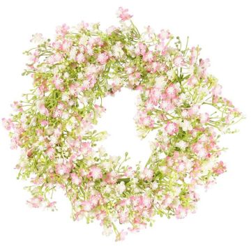 Couronne décorative de gypsophile GERSAN, rose-blanc, Ø 30 cm Couronne décorative de gypsophile GERSAN, rose-blanc, Ø 30 cm