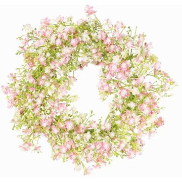 Couronne décorative de gypsophile GERSAN, rose-blanc, Ø30cm Couronne décorative de gypsophile GERSAN, rose-blanc, Ø30cm