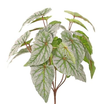 Bégonia à feuilles artificiel DIKTIS sur tige, vert-gris, 35 cm