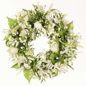 Couronne décorative d'été FEDORA, lavande, lathyrus, blanc, Ø30cm