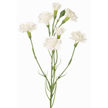 Branche de fleur artificielle d'œillet PIARA, blanche, 60 cm, Ø 3-5 cm Branche de fleur artificielle d'œillet PIARA, blanche, 60 cm, Ø 3-5 cm