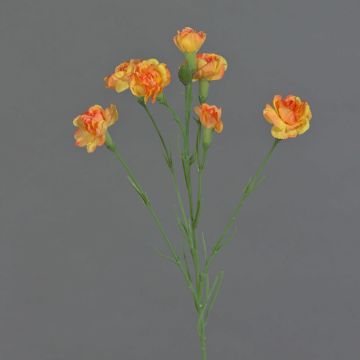 Branche de fleur artificielle d'œillet PIARA, orange-jaune, 60 cm, Ø 3-5 cm