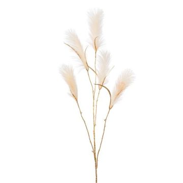 Branche décorative en roseau LOMTA avec panicules, crème-doré, 130 cm
