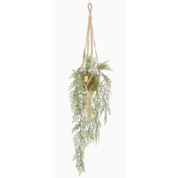 Panier suspendu avec fougère Adiantum artificielle ATHELSTAN, pot en céramique or, vert, 105cm