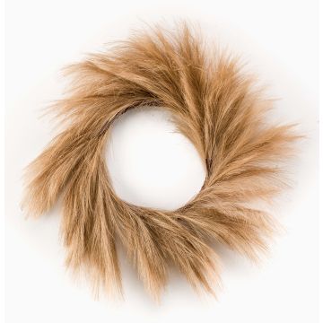 Couronne décorative Panicules de stipa ILIAD, beige, Ø60cm
