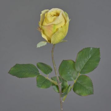 Fleur artificielle Rose POPI, jaune-rose, 55cm