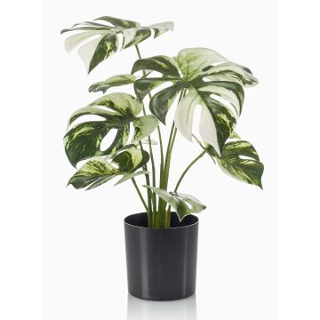 Philodendron Monstera Deliciosa artificiel ZAINE, vert-blanc, 40cm